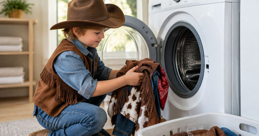 Can kids' cowboy outfits go in the washing machine?